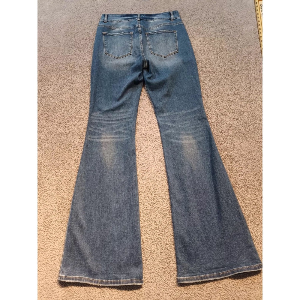 Bridge by GLY Women's High Rise Flare Jeans 31x36 Tall Dark Wash Stretch - Picture 7 of 8